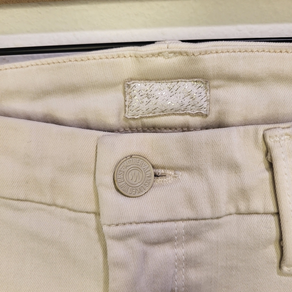 MOTHER Jeans, Looker ankle fray SIZE 26 IN WHITE - Picture 2 of 9